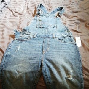 GAP Kids Denim distressed overalls